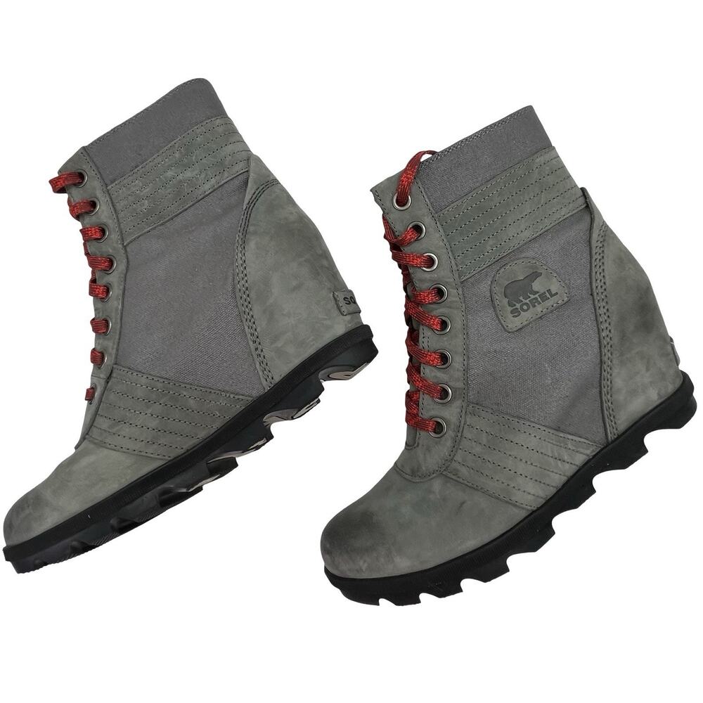 Sorel (11) Lexie Wedge Boot Quarry Waterproof Ankle Grey Winter Snow Rain - Picture 5 of 14